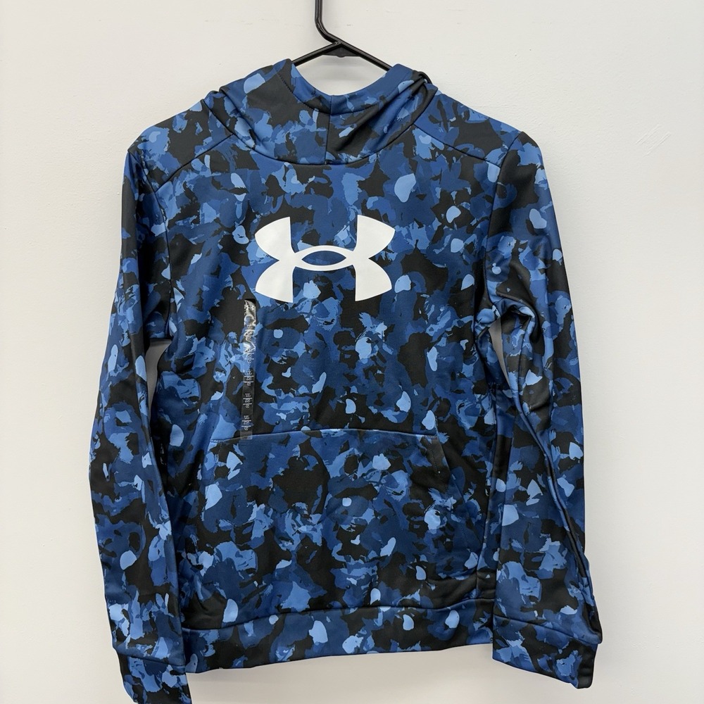 Under Armour Boys Youth Large‎ Blue Camo Pattern Hoodie NWT